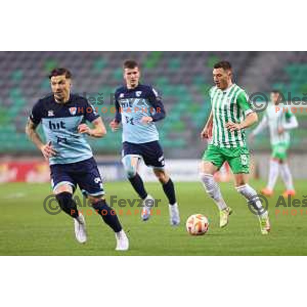 Mario Kvesic of Olimpija during Prva Liga Telemach 2022-2023 football match between Olimpija and Gorica in SRC Stozice, Ljubljana, Slovenia on February 22, 2023