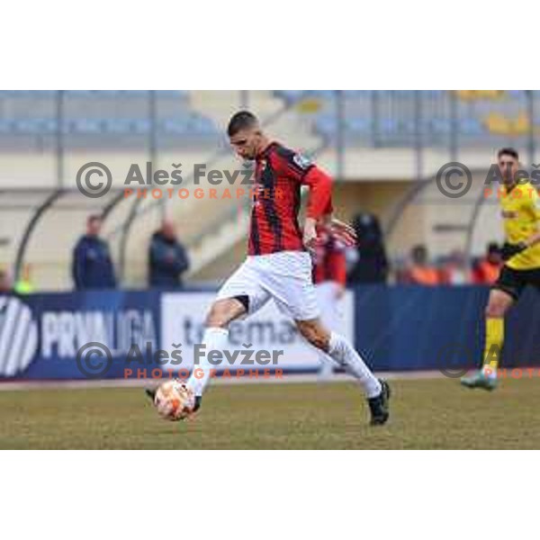 Adrian Zeljkovic of Tabor Sezana during Prva Liga Telemach 2022-2023 football match between Kalcer Radomlje and Tabor Sezana in Sportni park Domzale, Domzale, Slovenia on February 25, 2023