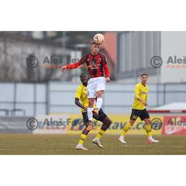 Alen Korosec of Tabor Sezana during Prva Liga Telemach 2022-2023 football match between Kalcer Radomlje and Tabor Sezana in Sportni park Domzale, Domzale, Slovenia on February 25, 2023