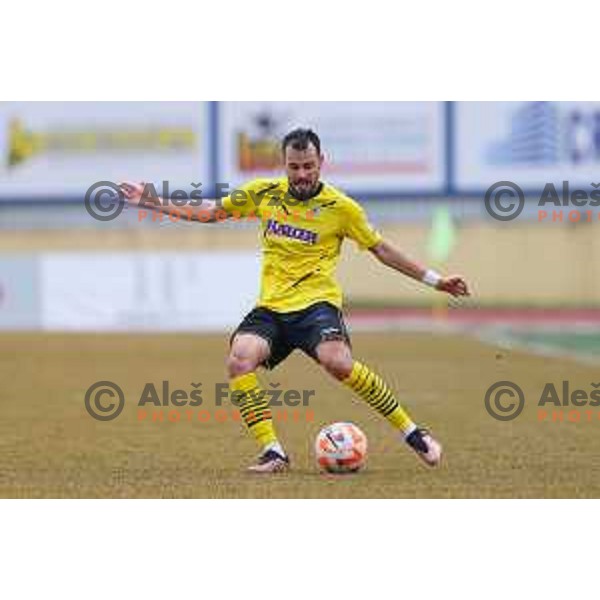 Francesco Tahiraj of Kalcer Radomlje during Prva Liga Telemach 2022-2023 football match between Kalcer Radomlje and Tabor Sezana in Sportni park Domzale, Domzale, Slovenia on February 25, 2023
