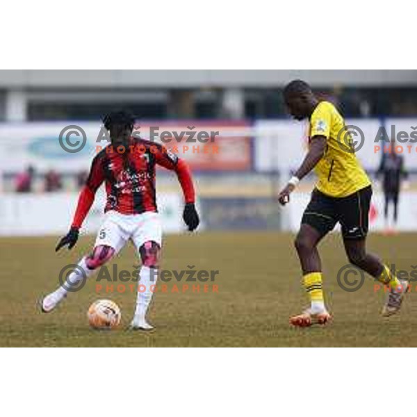 Kouao Christ Damsen Denis of Tabor Sezana during Prva Liga Telemach 2022-2023 football match between Kalcer Radomlje and Tabor Sezana in Sportni park Domzale, Domzale, Slovenia on February 25, 2023