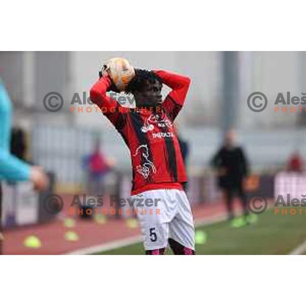 Kouao Christ Damsen Denis of Tabor Sezana during Prva Liga Telemach 2022-2023 football match between Kalcer Radomlje and Tabor Sezana in Sportni park Domzale, Domzale, Slovenia on February 25, 2023