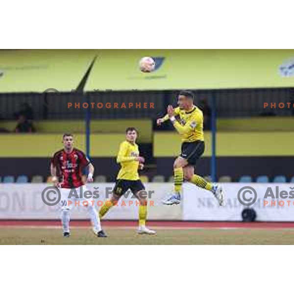Vicko Sevelj of Kalcer Radomlje during Prva Liga Telemach 2022-2023 football match between Kalcer Radomlje and Tabor Sezana in Sportni park Domzale, Domzale, Slovenia on February 25, 2023