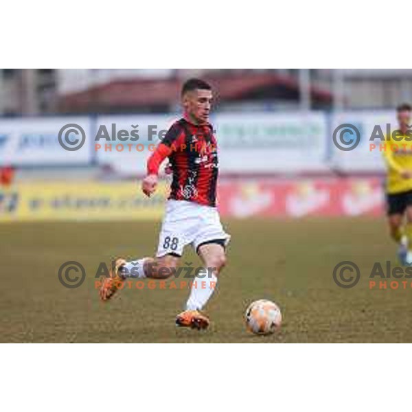 Alen Korosec of Tabor Sezana during Prva Liga Telemach 2022-2023 football match between Kalcer Radomlje and Tabor Sezana in Sportni park Domzale, Domzale, Slovenia on February 25, 2023