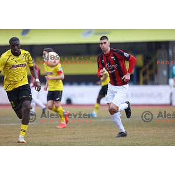 Adrian Zeljkovic of Tabor Sezana during Prva Liga Telemach 2022-2023 football match between Kalcer Radomlje and Tabor Sezana in Sportni park Domzale, Domzale, Slovenia on February 25, 2023