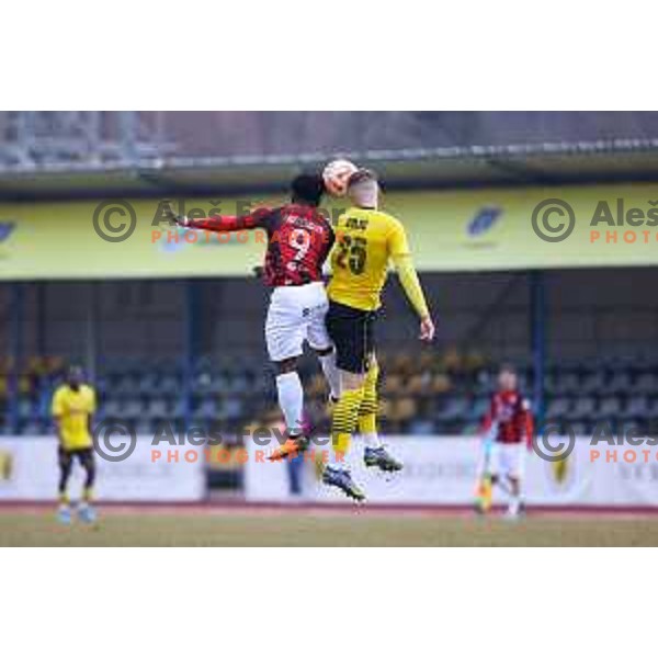 Ndzengue Moubeti Fahd Richard of Tabor Sezana during Prva Liga Telemach 2022-2023 football match between Kalcer Radomlje and Tabor Sezana in Sportni park Domzale, Domzale, Slovenia on February 25, 2023