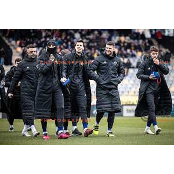Nemanja Mitrovic, Rok Kronaveter prior to Prva liga Telemach football match between Maribor and Celje in Ljudski vrt, Maribor, Slovenia on February 26, 2023. Photo: Jure Banfi