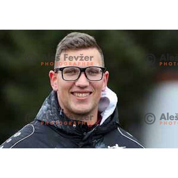 Kristjan Ceh competes in discus throw at Slovenian Winter Athletics Championship in Dozmale, Slovenia on February 26, 2023