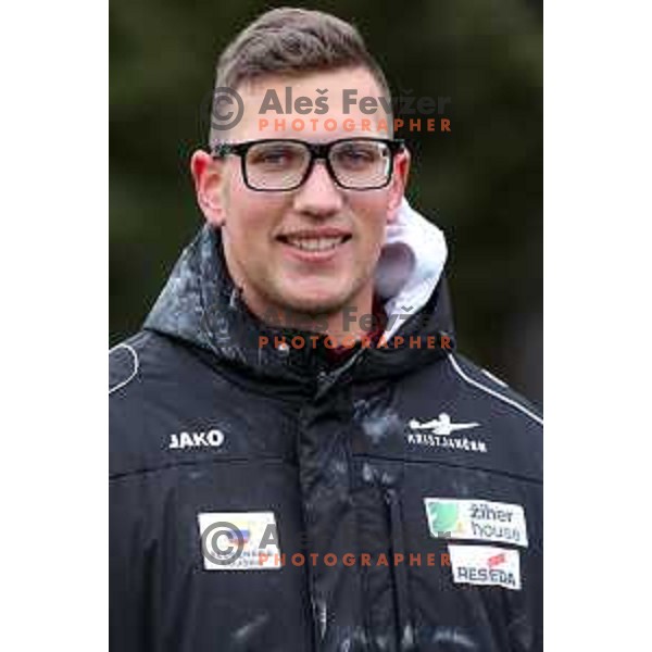 Kristjan Ceh competes in discus throw at Slovenian Winter Athletics Championship in Dozmale, Slovenia on February 26, 2023