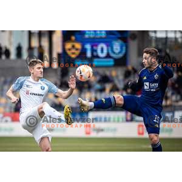 Jan Repas in action during Prva liga Telemach football match between Maribor and Celje in Ljudski vrt, Maribor, Slovenia on February 26, 2023. Photo: Jure Banfi