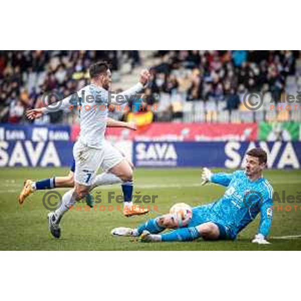 Azbe Jug in action during Prva liga Telemach football match between Maribor and Celje in Ljudski vrt, Maribor, Slovenia on February 26, 2023. Photo: Jure Banfi