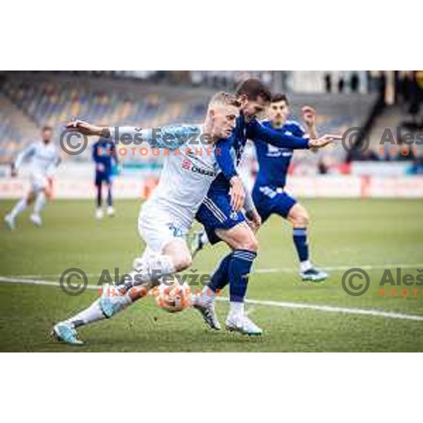 Zan Karnicnik in action during Prva liga Telemach football match between Maribor and Celje in Ljudski vrt, Maribor, Slovenia on February 26, 2023. Photo: Jure Banfi