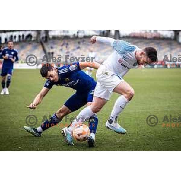 Ignacio Guerrico vs Aljosa Matko in action during Prva liga Telemach football match between Maribor and Celje in Ljudski vrt, Maribor, Slovenia on February 26, 2023. Photo: Jure Banfi