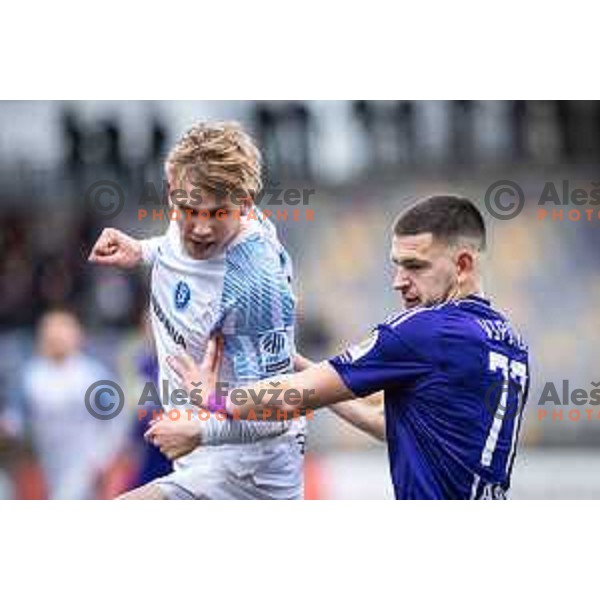 Zan Vipotnik in action during Prva liga Telemach football match between Maribor and Celje in Ljudski vrt, Maribor, Slovenia on February 26, 2023. Photo: Jure Banfi