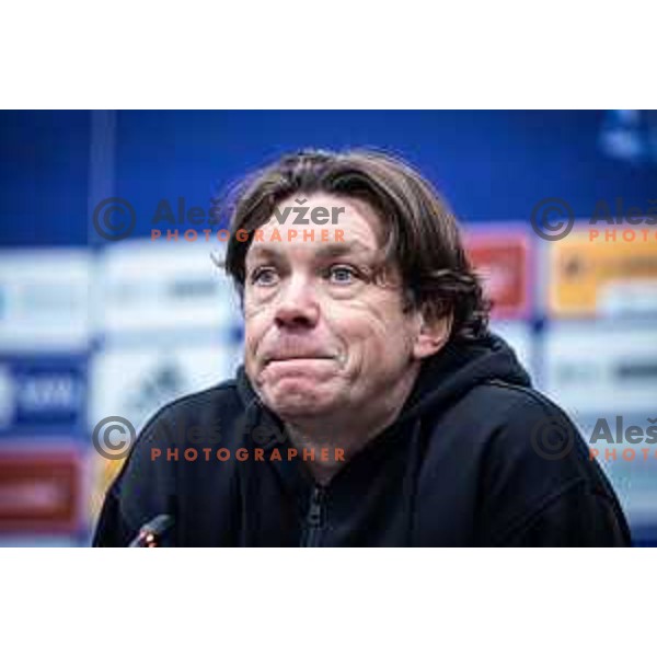 Roman Pylypchuk, head coach of Celje at the press conference during Prva liga Telemach football match between Maribor and Celje in Ljudski vrt, Maribor, Slovenia on February 26, 2023. Photo: Jure Banfi