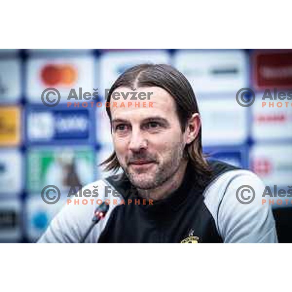 Mihael Mikic, substitute coach of Maribor at the press conference during Prva liga Telemach football match between Maribor and Celje in Ljudski vrt, Maribor, Slovenia on February 26, 2023. Photo: Jure Banfi