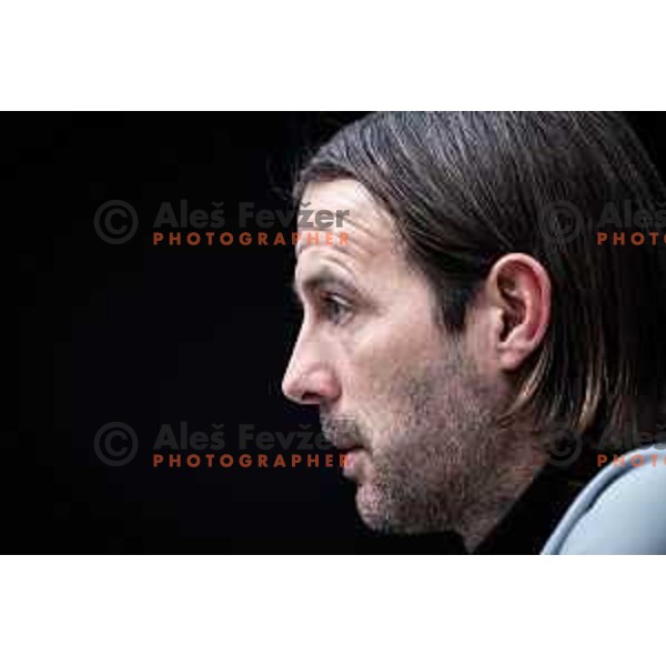 Mihael Mikic, substitute coach of Maribor at the press conference during Prva liga Telemach football match between Maribor and Celje in Ljudski vrt, Maribor, Slovenia on February 26, 2023. Photo: Jure Banfi