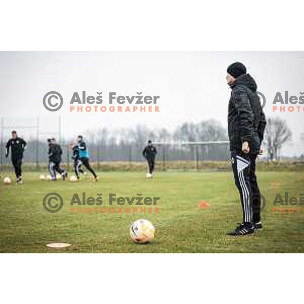 Players of Mura during training in Renkovci, Slovenia on March 1, 2023. Photo: Jure Banfi