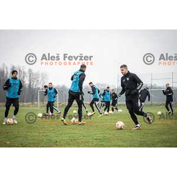 Players of Mura during training in Renkovci, Slovenia on March 1, 2023. Photo: Jure Banfi