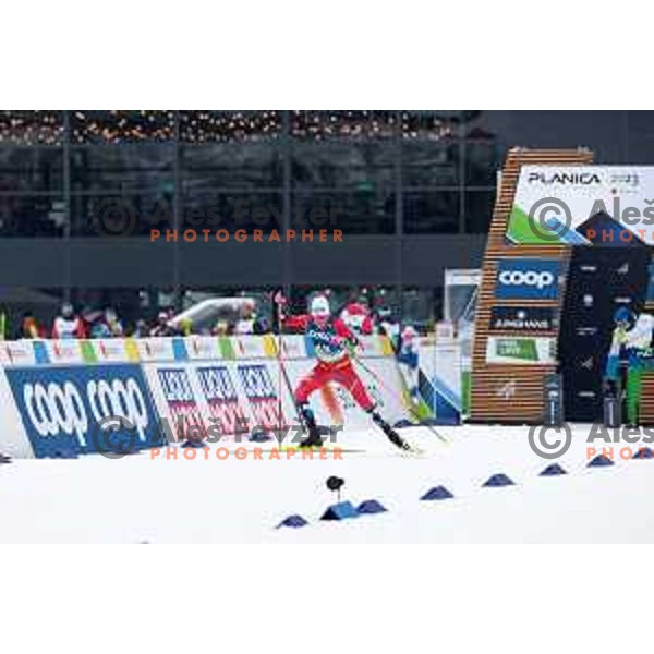 Johannes Hoesflot Klaebo (NOR) competes at Cross country Men 15 km Interval start Free at Planica 2023 World Nordic Championships, Slovenia on March 1, 2023