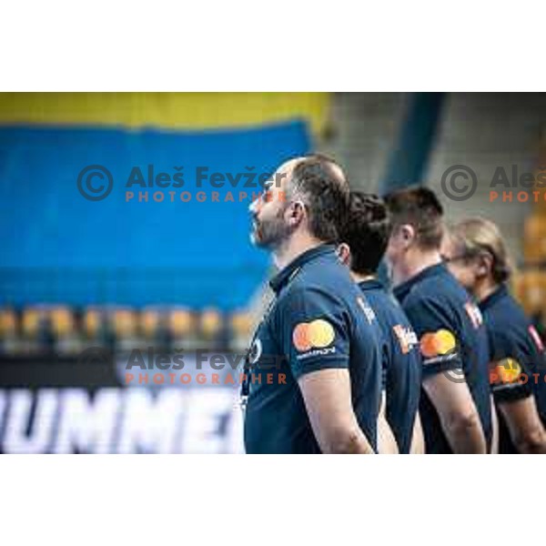 Alem Toskic, head coach of RK Celje during EHF Champions League handball match between Celje PL and Aalborg in Dvorana Zlatorog, Celje, Slovenia on March 1, 2023. Photo: Jure Banfi