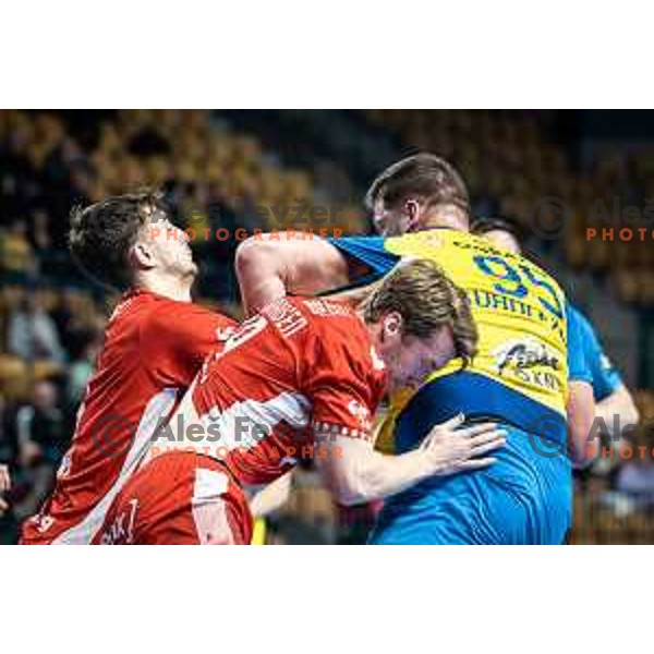 in action during EHF Champions League handball match between Celje PL and Aalborg in Dvorana Zlatorog, Celje, Slovenia on March 1, 2023. Photo: Jure Banfi