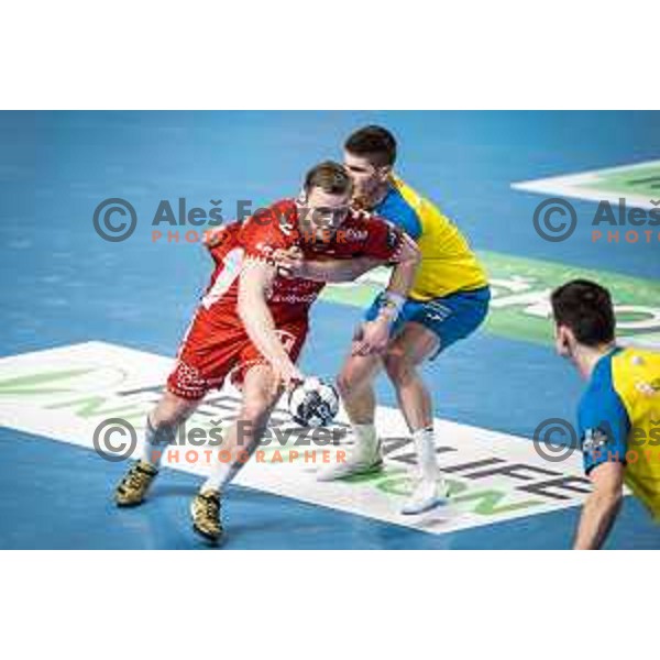 in action during EHF Champions League handball match between Celje PL and Aalborg in Dvorana Zlatorog, Celje, Slovenia on March 1, 2023. Photo: Jure Banfi