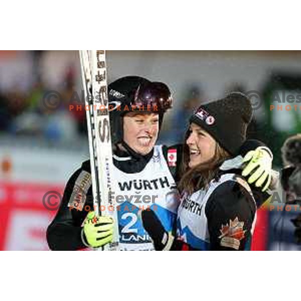 Alexandria Loutitt (CAN) celebrates victory and World Title at Ski jumping Women Large Hill at Planica 2023 World Nordic Championships, Slovenia on March 1, 2023