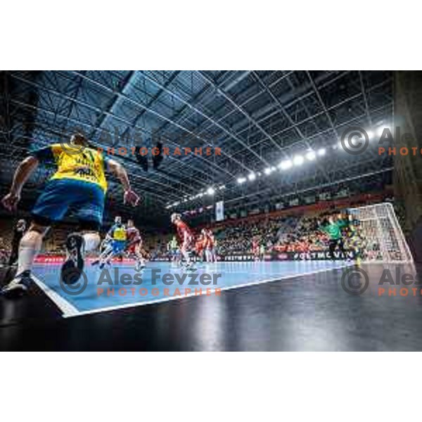 in action during EHF Champions League handball match between Celje PL and Aalborg in Dvorana Zlatorog, Celje, Slovenia on March 1, 2023. Photo: Jure Banfi