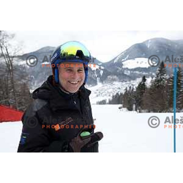 Ales Vidic during inspection of course preparation for 62. Vitranc Cup AUDI FIS World Cup Alpine Skiing in Kranjska Gora, Slovenia on March 2, 2023