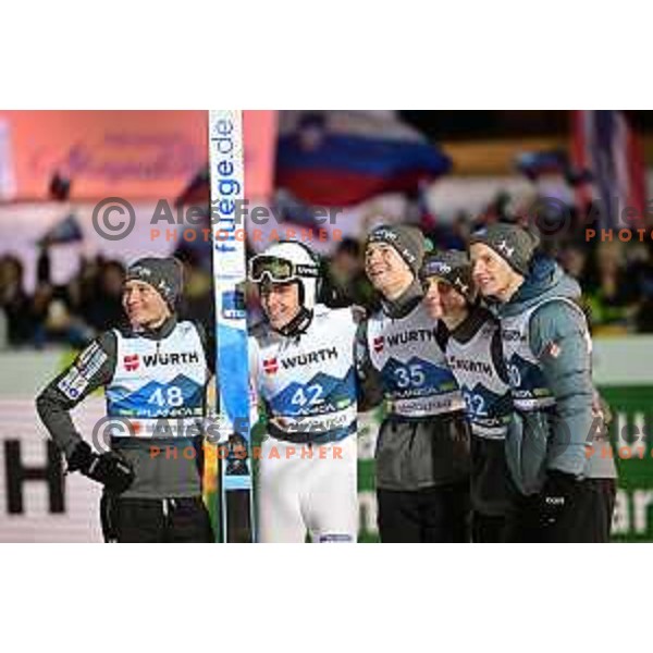 Timi Zajc, New World Champion celebrates victory at Ski jumping Men Large Hill at Planica 2023 World Nordic Championships, Slovenia on March 3, 2023 