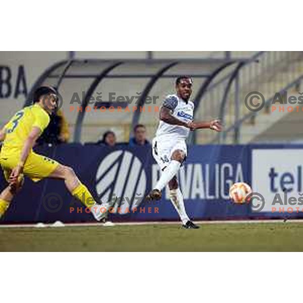 in action during Prva Liga Telemach 2022-2023 football match between Domzale and Koper in Domzale, Slovenia on March 4, 2023
