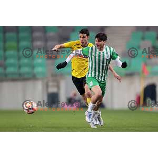 Agustin Doffo in action during Prva Liga Telemach 2022-2023 football match between Olimpija and Kalcer Radomlje in SRC Stozice, Ljubljana, Slovenia on March 4, 2023