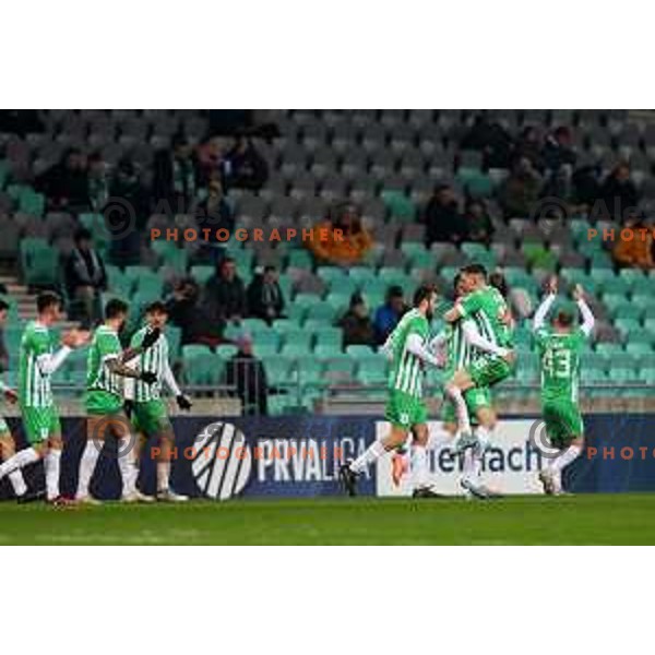 during Prva Liga Telemach 2022-2023 football match between Olimpija and Kalcer Radomlje in SRC Stozice, Ljubljana, Slovenia on March 4, 2023