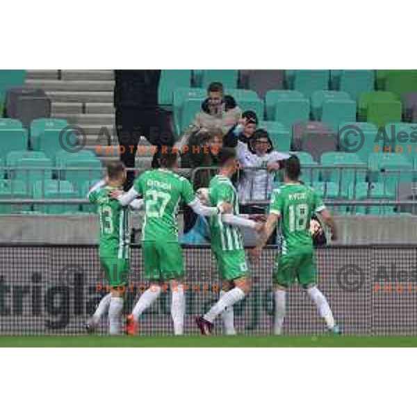 during Prva Liga Telemach 2022-2023 football match between Olimpija and Kalcer Radomlje in SRC Stozice, Ljubljana, Slovenia on March 4, 2023