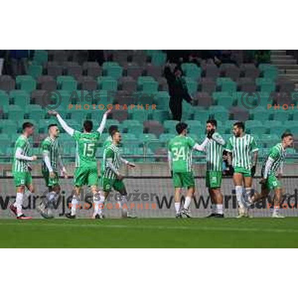 during Prva Liga Telemach 2022-2023 football match between Olimpija and Kalcer Radomlje in SRC Stozice, Ljubljana, Slovenia on March 4, 2023