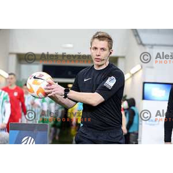 Referee Alen Bubek during Prva Liga Telemach 2022-2023 football match between Olimpija and Kalcer Radomlje in SRC Stozice, Ljubljana, Slovenia on March 4, 2023