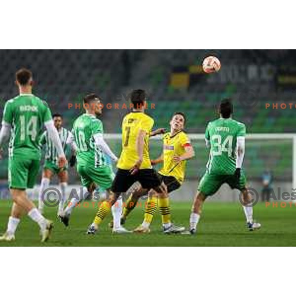 during Prva Liga Telemach 2022-2023 football match between Olimpija and Kalcer Radomlje in SRC Stozice, Ljubljana, Slovenia on March 4, 2023