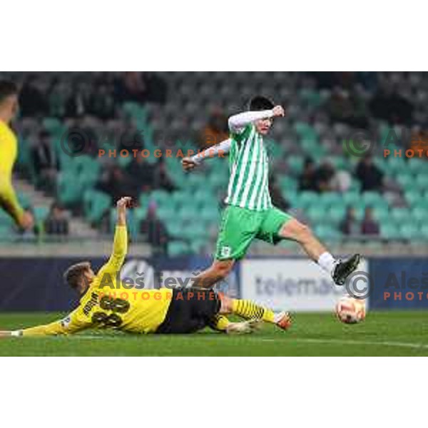 Svit Seslar in action during Prva Liga Telemach 2022-2023 football match between Olimpija and Kalcer Radomlje in SRC Stozice, Ljubljana, Slovenia on March 4, 2023