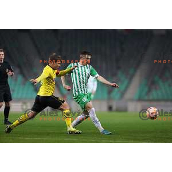 Mario Kvesic in action during Prva Liga Telemach 2022-2023 football match between Olimpija and Kalcer Radomlje in SRC Stozice, Ljubljana, Slovenia on March 4, 2023