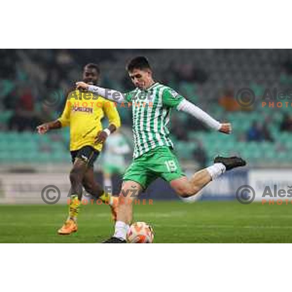 Svit Seslar in action during Prva Liga Telemach 2022-2023 football match between Olimpija and Kalcer Radomlje in SRC Stozice, Ljubljana, Slovenia on March 4, 2023