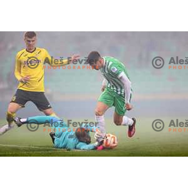 Admir Bristric in action during Prva Liga Telemach 2022-2023 football match between Olimpija and Kalcer Radomlje in SRC Stozice, Ljubljana, Slovenia on March 4, 2023