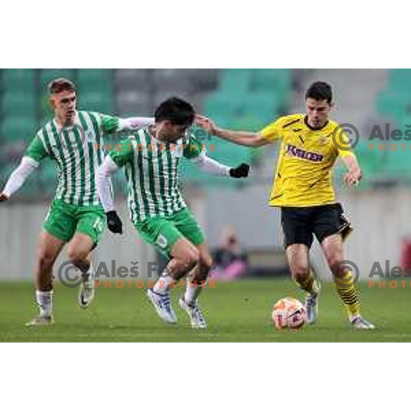 Agustin Doffo in action during Prva Liga Telemach 2022-2023 football match between Olimpija and Kalcer Radomlje in SRC Stozice, Ljubljana, Slovenia on March 4, 2023