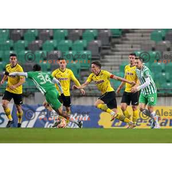 Agustin Doffo in action during Prva Liga Telemach 2022-2023 football match between Olimpija and Kalcer Radomlje in SRC Stozice, Ljubljana, Slovenia on March 4, 2023