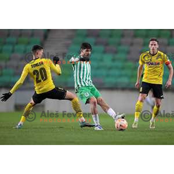 Agustin Doffo in action during Prva Liga Telemach 2022-2023 football match between Olimpija and Kalcer Radomlje in SRC Stozice, Ljubljana, Slovenia on March 4, 2023