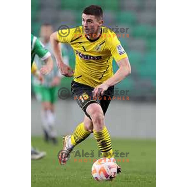 Vedran Vrhovac in action during Prva Liga Telemach 2022-2023 football match between Olimpija and Kalcer Radomlje in SRC Stozice, Ljubljana, Slovenia on March 4, 2023