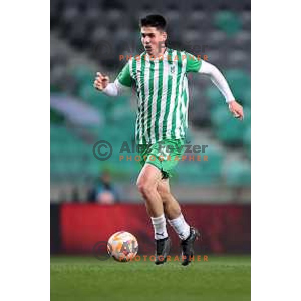 Svit Seslar in action during Prva Liga Telemach 2022-2023 football match between Olimpija and Kalcer Radomlje in SRC Stozice, Ljubljana, Slovenia on March 4, 2023