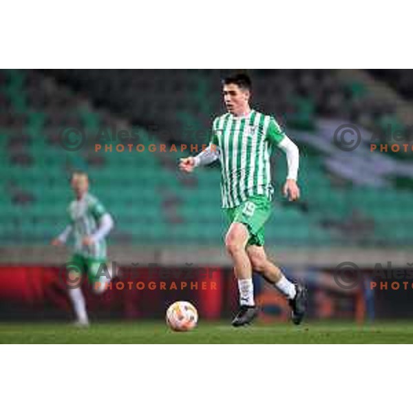 Svit Seslar in action during Prva Liga Telemach 2022-2023 football match between Olimpija and Kalcer Radomlje in SRC Stozice, Ljubljana, Slovenia on March 4, 2023