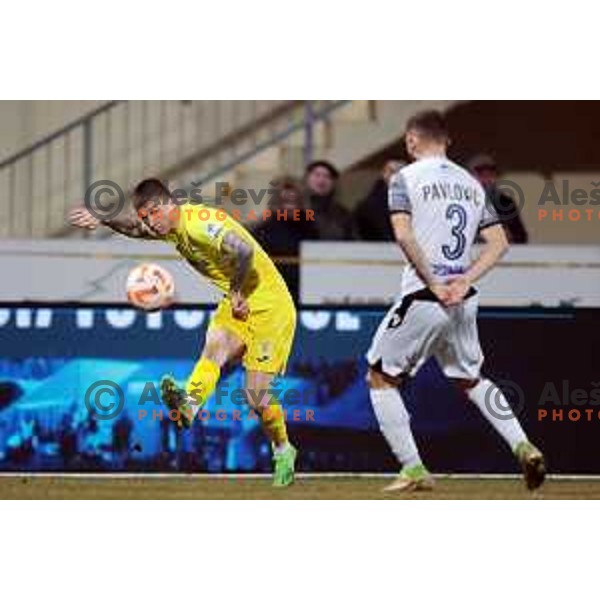in action during Prva Liga Telemach 2022-2023 football match between Domzale and Koper in Domzale, Slovenia on March 4, 2023