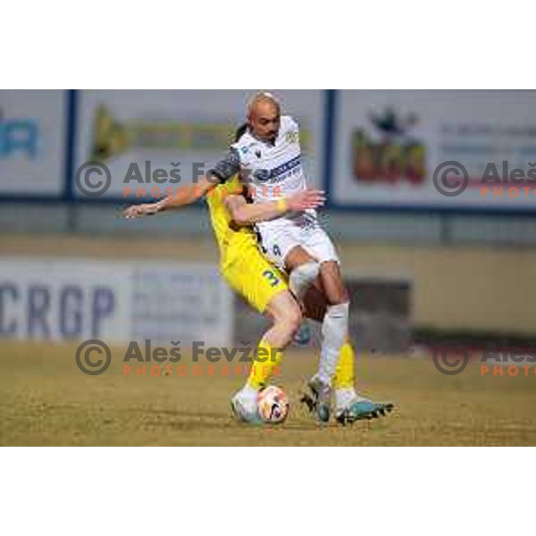 in action during Prva Liga Telemach 2022-2023 football match between Domzale and Koper in Domzale, Slovenia on March 4, 2023